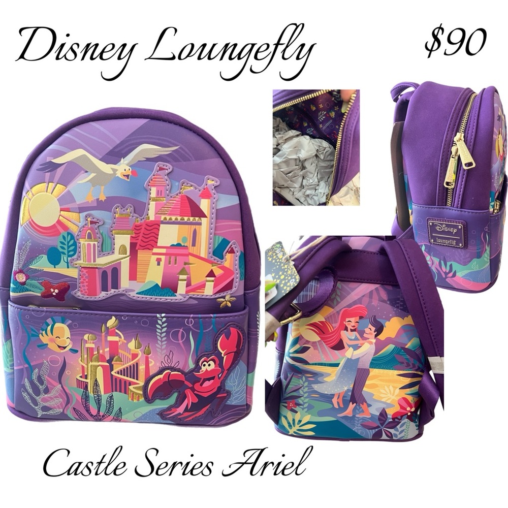Loungefly Purple Ariel Castle Series Backpack